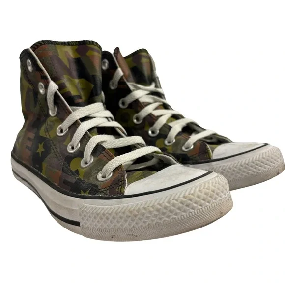 Converse All Star High Top Camo Print Sneakers Unisex M 6 W8 - Picture 7 of 11